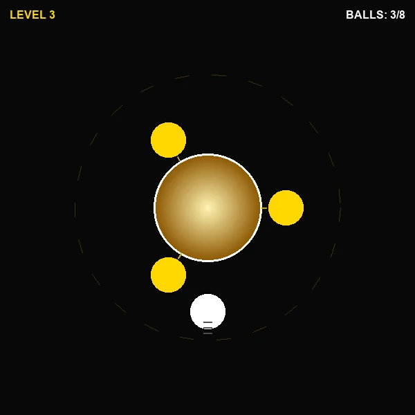 Core Ball early level — slow rotation, plenty of safe gaps for new players