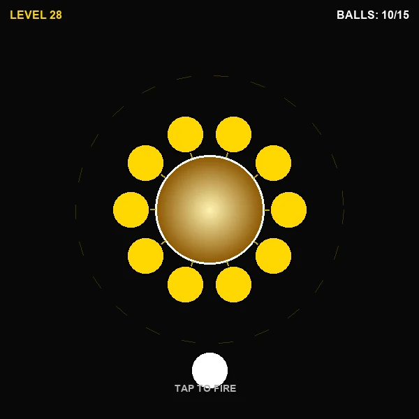 Core Ball late level — minimal safe gaps, ball waiting to fire