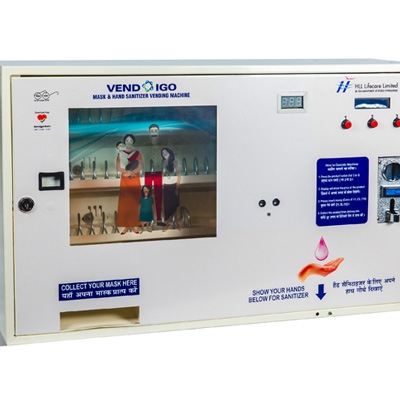 Mask and Sanitizer vending machine with Infra Red (IR) Scanner